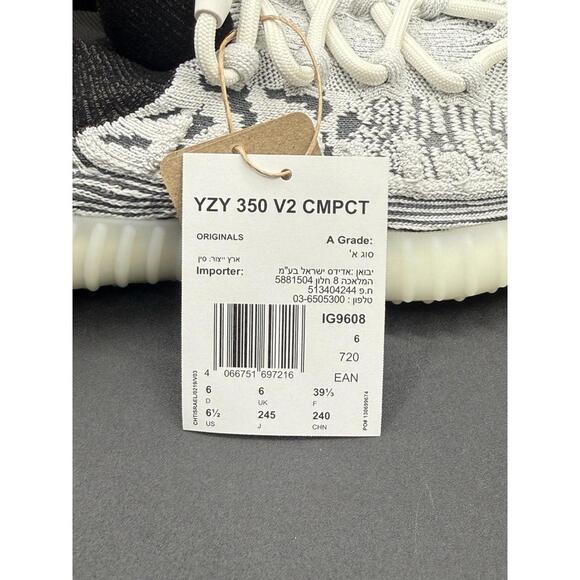 Adidas Yeezy 350 V2 CMPCT Slate Panda Men’s US 6.5 Daily Use Shoes New With Box - Picture 7 of 8